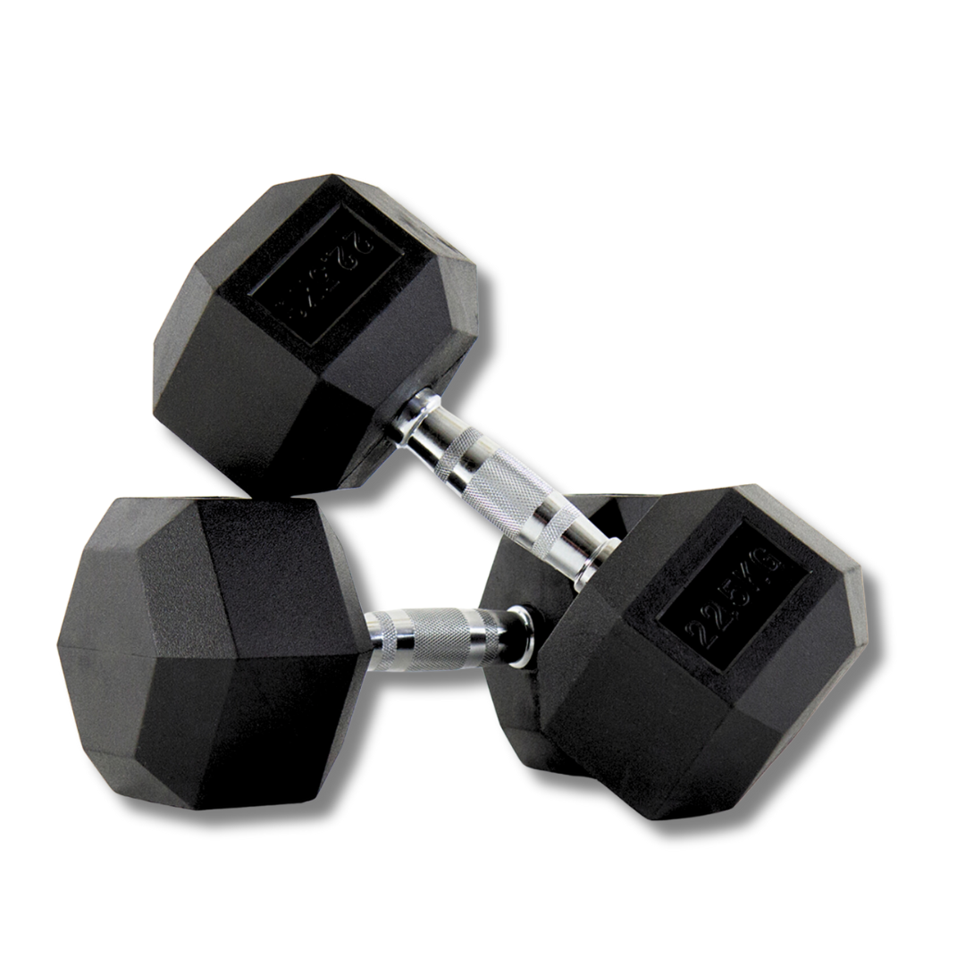 "Versatile22.5 kg hexa dumbbells for training"