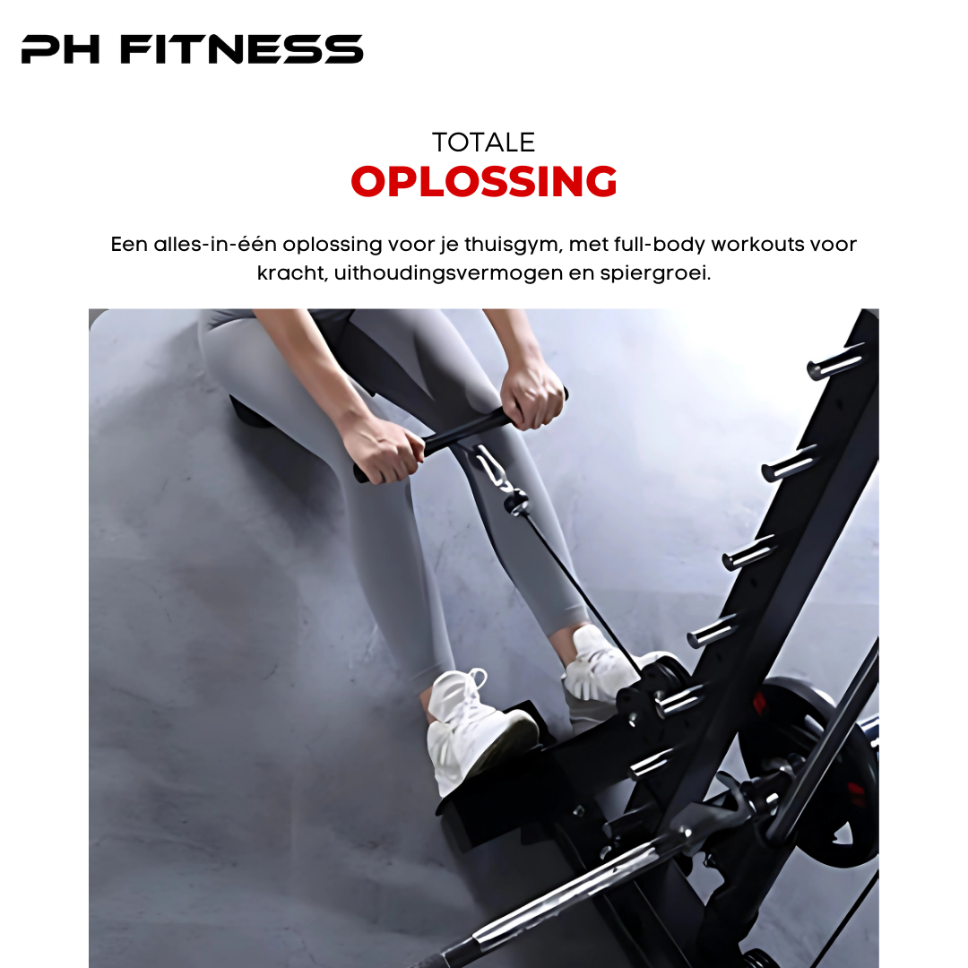 Premium Power Rack met Smith Machine, Leg Press en 160KG Gewichtsstapel