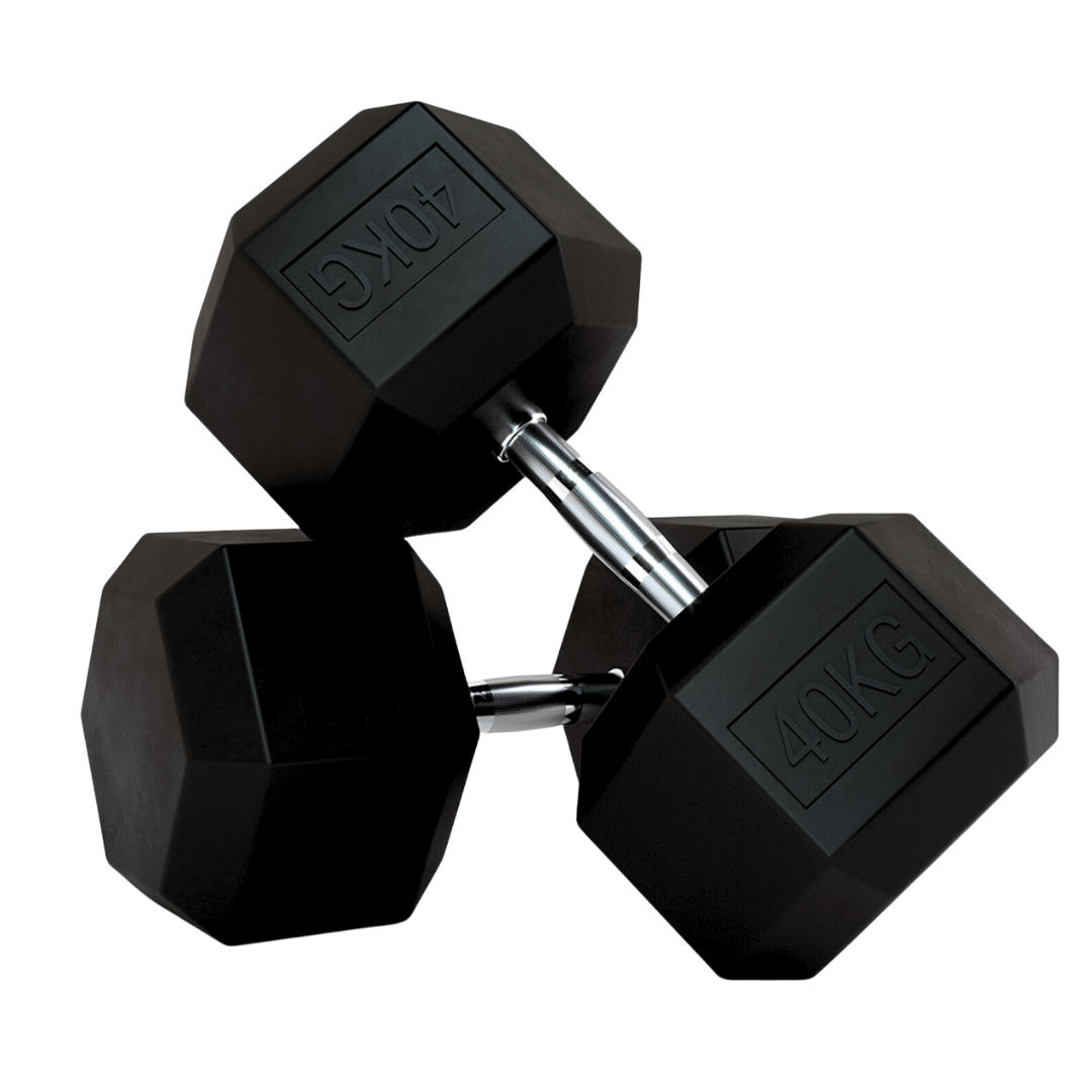 "Hex dumbbells 40kg set for fitness"