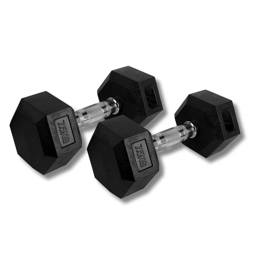 "Hexagonal dumbbells set for fitness training"