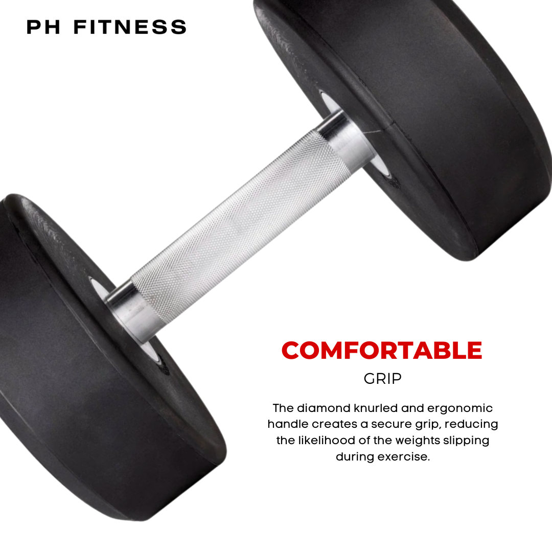 "Duurzame en ergonomische PU dumbbells set voor intensieve workouts"