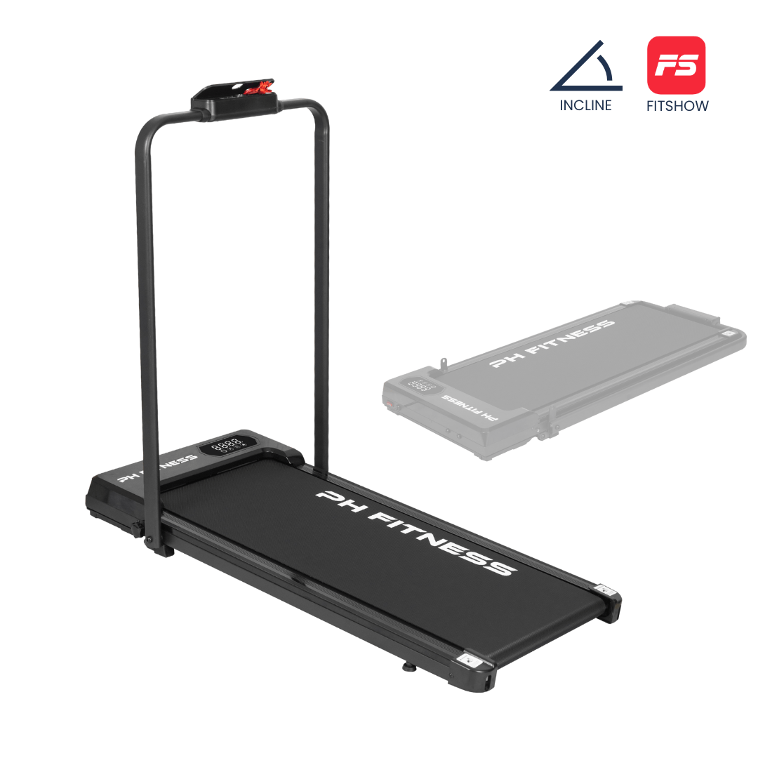 PH Fitness Loopband – 8 km/u – Incline & Handmatige Helling – Opvouwbaar / Inklapbaar – CR - B1FS – Black / Zwart - PH Fitness