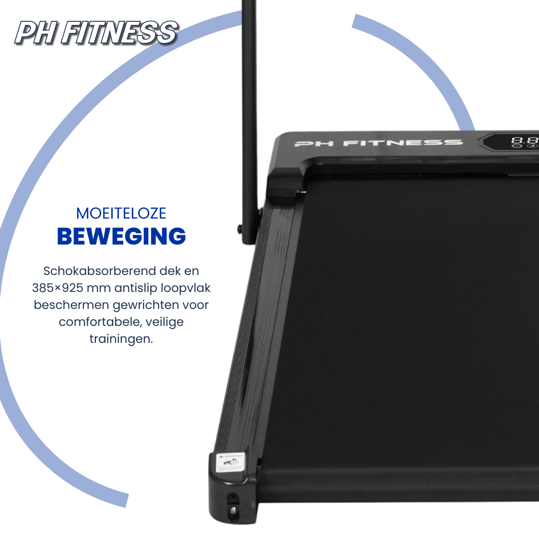 PH Fitness Loopband – 8 km/u – Incline & Handmatige Helling – Opvouwbaar / Inklapbaar – CR - B1FS – Black / Zwart - PH Fitness
