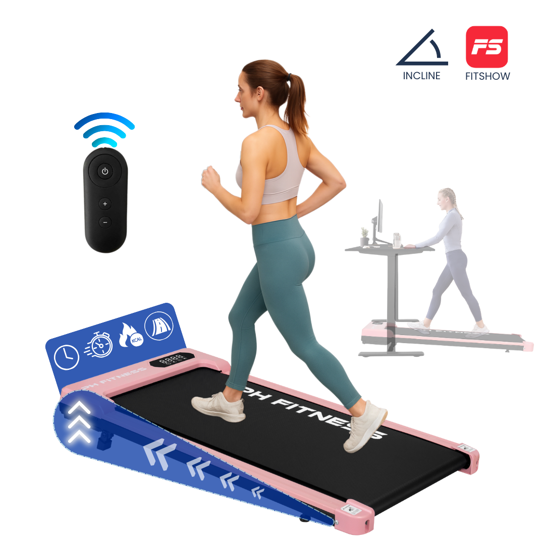 PH Fitness Laufband – 8 km/h – Steigung &amp; manuelle Steigung – faltbar/zusammenklappbar – CR-B3 – Schwarz