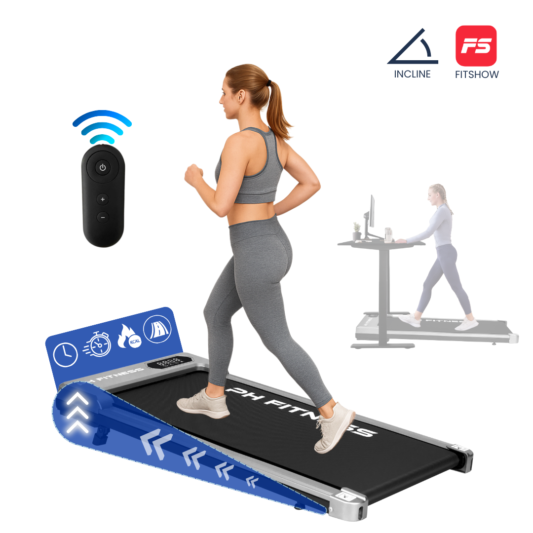 PH Fitness Laufband – 8 km/h – Steigung &amp; manuelle Steigung – faltbar/zusammenklappbar – CR-B3 – Schwarz