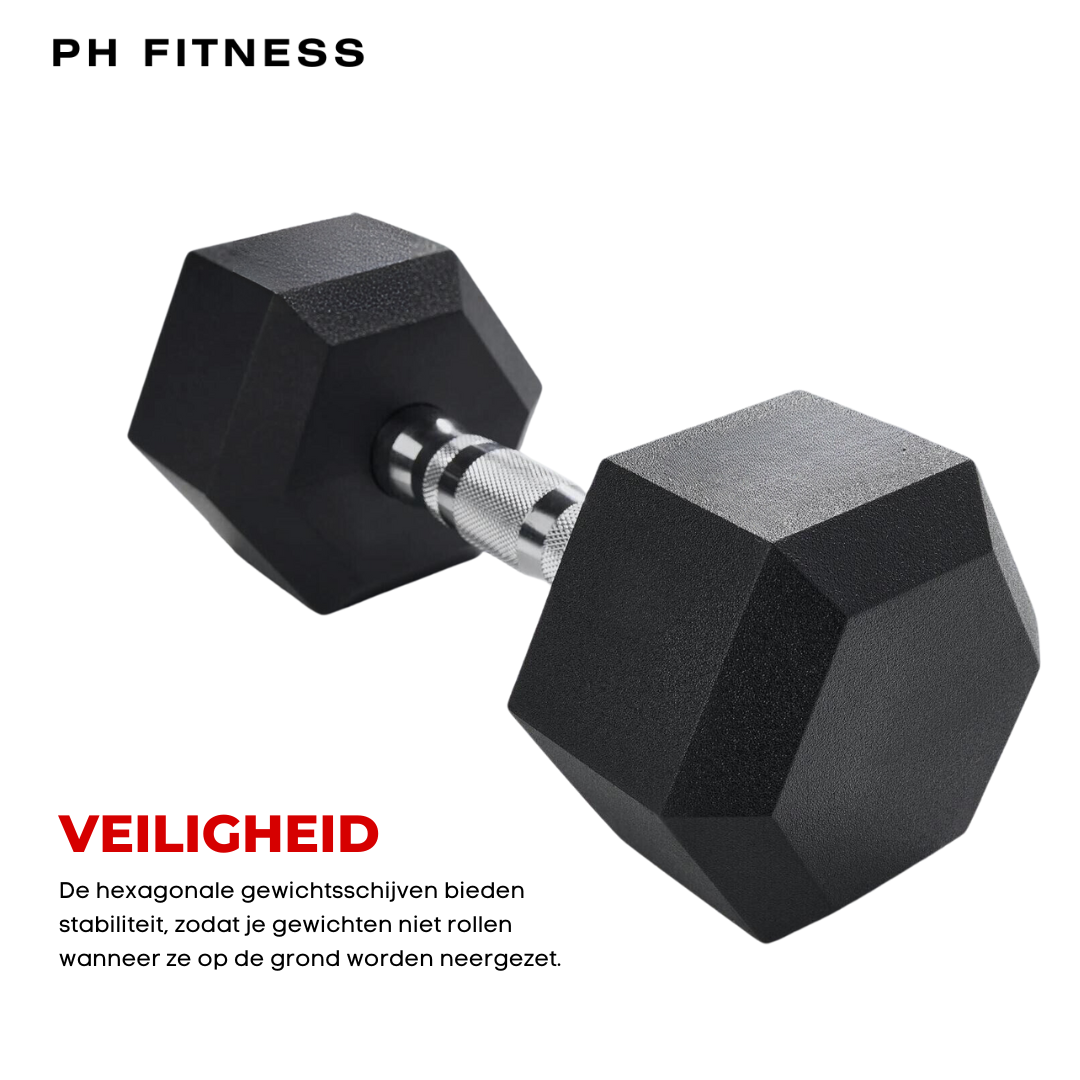 PH Fitness Hex Dumbbell Set 1 – 10 KG | Losse Set · Met Torenrek · Met Luxe Designrek