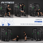 Trainingsmogelijkheden op de PH Fitness K1S voor kabeloefeningen en landmine-training