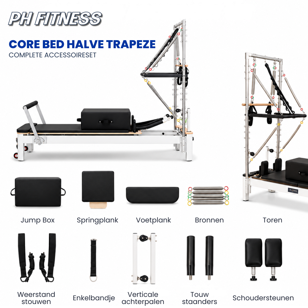 Ensemble complet d’accessoires du Reformer en aluminium avec Half Trapeze Tower