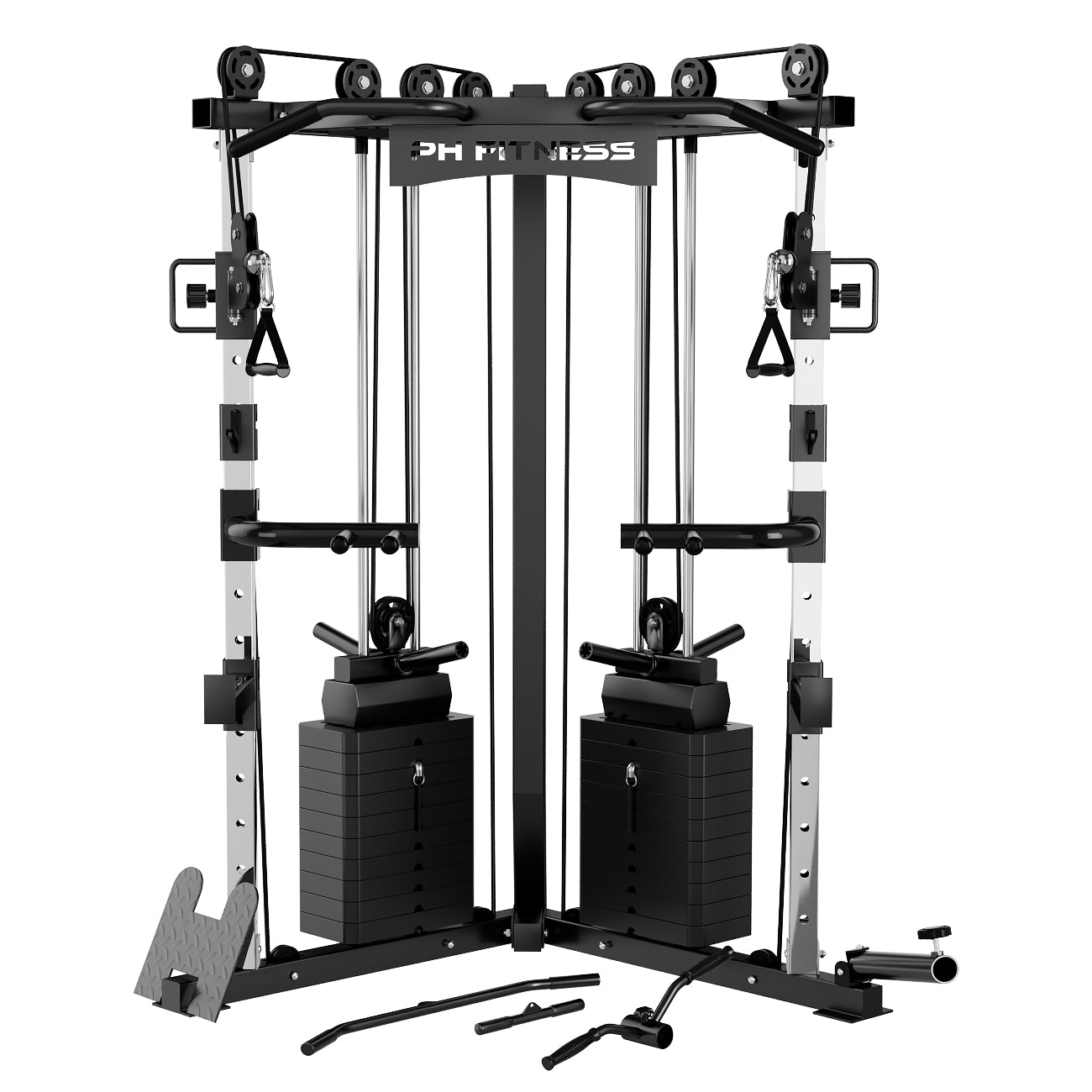 V-Frame Cable Crossover – Dubbele Pulley Krachtstation met 160KG Gewichtstapels