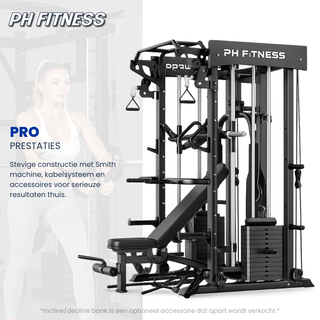 PH Fitness All-in-One Power Rack avec Smith machine et piles de poids de 160 kg – image produit 5