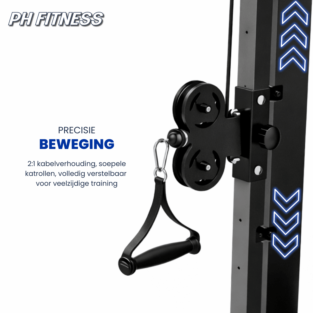 PH Fitness Dual Cable Crossover Functional Trainer avec deux piles de poids de 100 kg – image produit 6