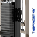 Deux piles de poids indépendantes de 80 kg sur le Fusion X Pro Rack