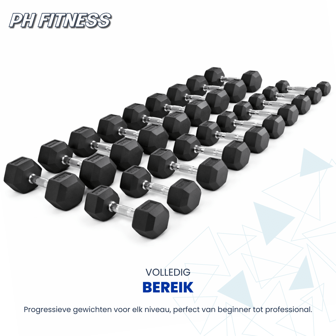 Hexa Dumbbell Set - 2 t/m 20KG met Dumbbell Rack - Physical Sports Group B.V.