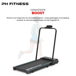 LB - 600 Opvouwbare Loopband – 1.5PK, 10km/u, Bluetooth App, 130kg Draagvermogen, Veiligheidssleutel - PH Fitness