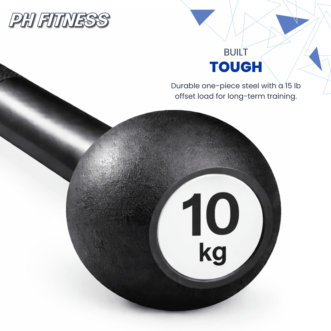 Macebell 2.5–10 kg – Massief Stalen Mace Bell voor Functionele Krachttraining, Core, Schouder Stabiliteit & Grip Training - PH Fitness