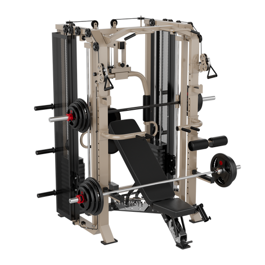FUSION X Pro Rack – Verstelbare Smith Bar, Pec deck & Dual 80 kg Weight Stack