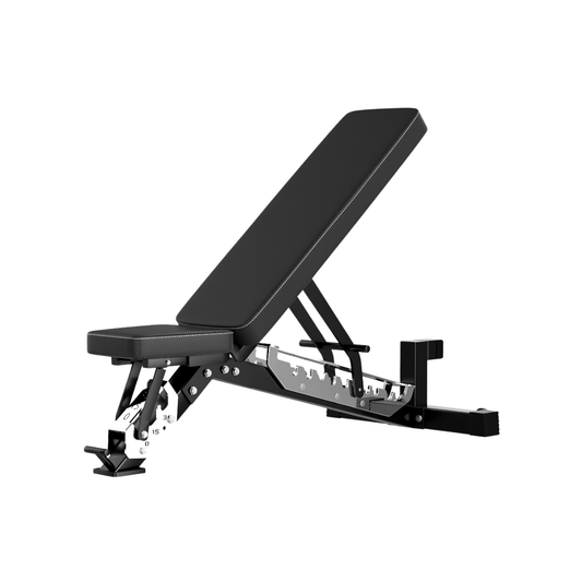 PH Fitness adjustable incline weight bench with ladder-style backrest adjustment from flat to multiple incline angles, 400 kg capacity heavy-duty steel frame, ideal for home and commercial gyms.
