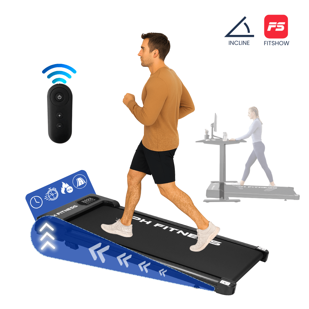 PH Fitness Loopband – 8 km/u – Incline & Handmatige Helling – Opvouwbaar / Inklapbaar – CR - B1S – Black / Zwart - PH Fitness