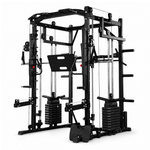 Power Rack PH Fitness avec Smith machine, double poulie et 2 piles de 80 kg – vue de face