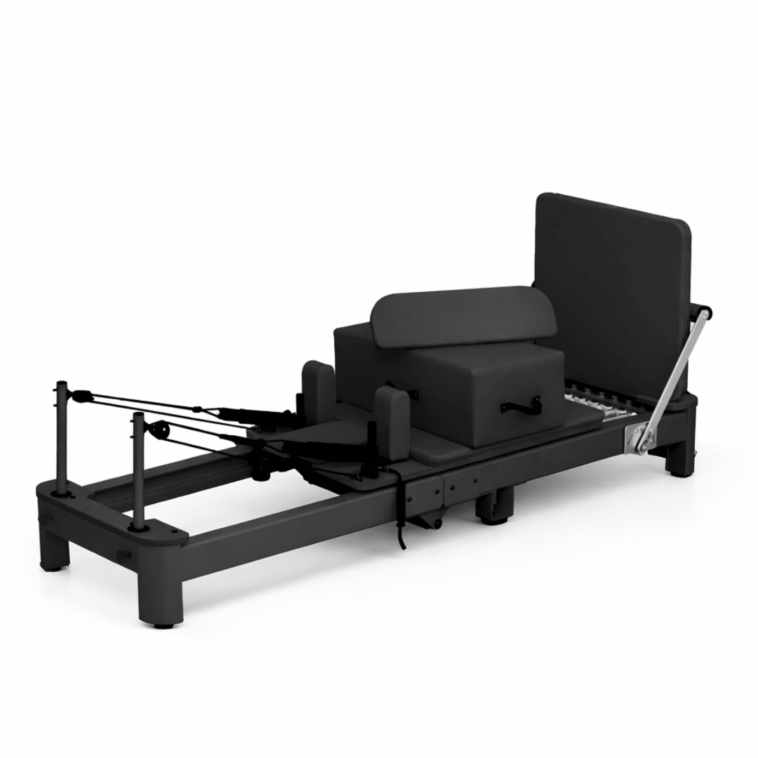 Reformer Pilates PRO PH Fitness en aluminium noir avec box