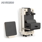 Reformer Pilates PRO rangé verticalement avec box Pilates