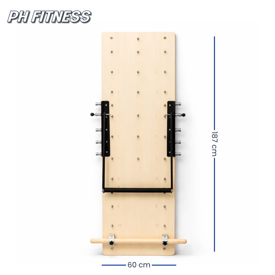 Schéma des dimensions de l’appareil mural Pilates PH Fitness