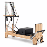 Reformer Pilates en bois avec Half Trapeze Tower en acier inoxydable et box